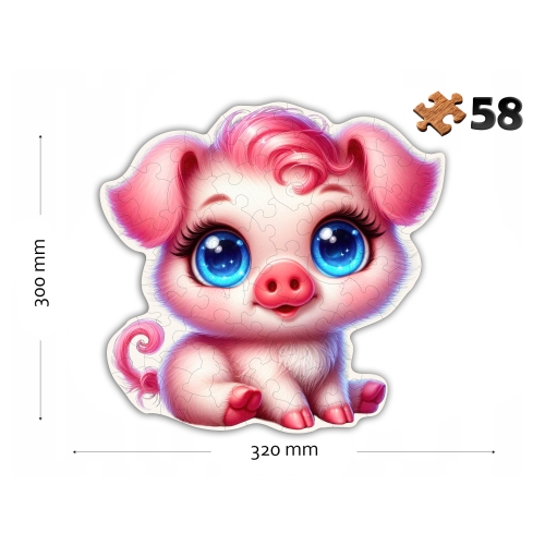 Puzzle Drewniane Świnka 58 elementów